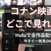 テレビ画面でストリーミングの情報を見てコナン映画の配信状況やどのVODがいいのかを調べている人のイメージ